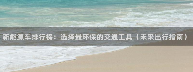新宝GG速度:新能源车排行榜:选择最环保的交通工具(未来出行