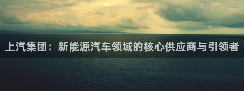 新宝gg可乐88383:上汽集团:新能源汽车领域的核心供应商